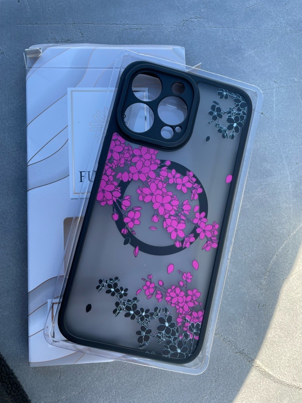 FUNMIKO Floral Pink Black iPhone 14 Pro Max Case